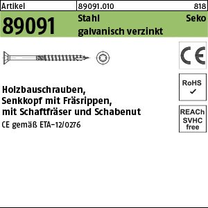 Reyher Ø 8,0 mm - Senkkopf  - Teilgewinde - galv. verzinkt