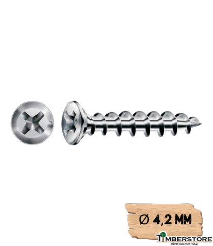 FEX-KS Ø 4,2 mm - Linsensonderkopf - Bremsrippen - Kreuzschlitz