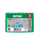 SPAX Ø 3,5 mm - Linsenmultikopf - T- STAR plus - Vollgewinde - Edelstahl A2 20 mm
