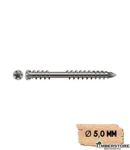 SPAX Ø 5,0 mm - Zylinderkopf - T- STAR plus - Vollgewinde - Edelstahl A2
