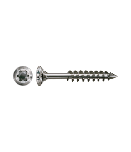 SPAX Ø 4,5 mm - Linsenkopf - Fräsrippen - T- STAR plus - Teilgewinde - Edelstahl A2 60 mm
