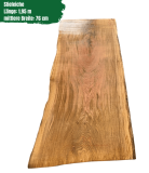 Eichenbohle mit Baumkante | Stärke: 6,5 cm | Breite: Ø 76 cm | Länge: 195 cm