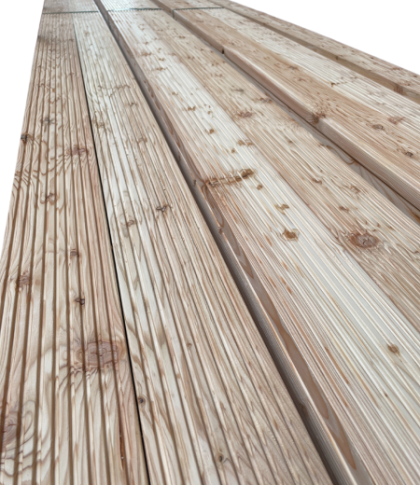 Terassendiele Lärche gehobelt - Riffelbohle