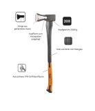 Spaltaxt 2 kg mit Fiberglasstiel